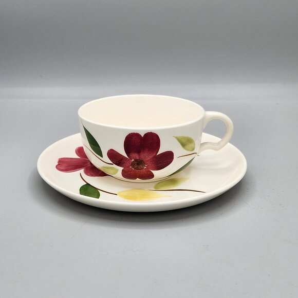 Vintage  1950's Rio Stetson Cup and Saucer Floral Farmhouse  Cottage Dinnerware - Picture 1 of 9